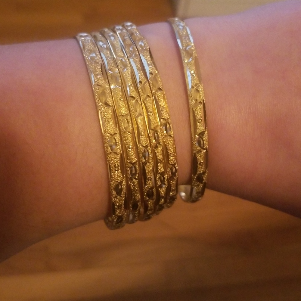 Set of 6 gold plated bangles from India
